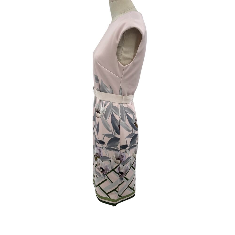 Ted Baker Haliey‎ Everglade Dress Pale Pink Floral Print Size 2 US 6 - Picture 7 of 15